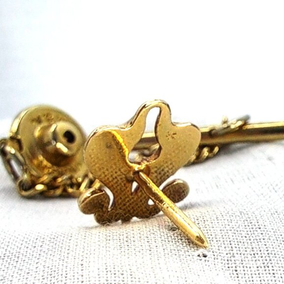 ANTIQUE TIE TACK LAPEL PIN ~ VICTORIAN BEAUTY ~ NOUVEAU ~ FLEUR DE LIS 1880-1900 - Picture 7 of 12